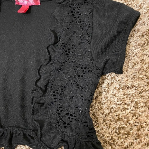 Cherry Stix large black cardigan w/ lace detail - Picture 2 of 4